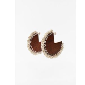 Zara CROCHET WOOD EARRINGS
